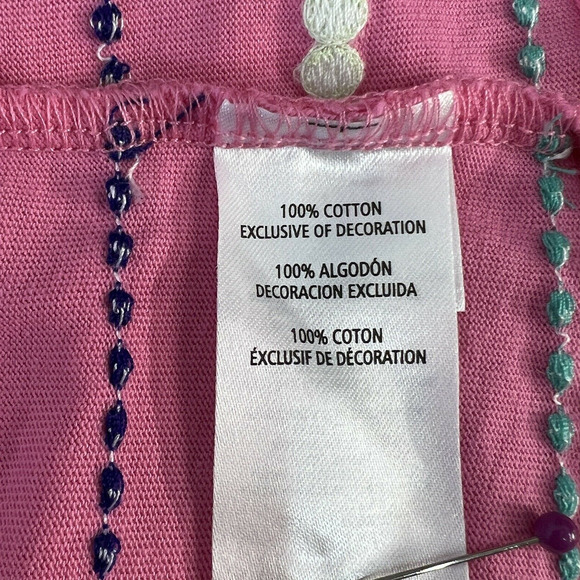 Hartstrings Girl’s Cotton Sundress Pink Multi Color Embroidered Dot Cotton Dress - Picture 6 of 6